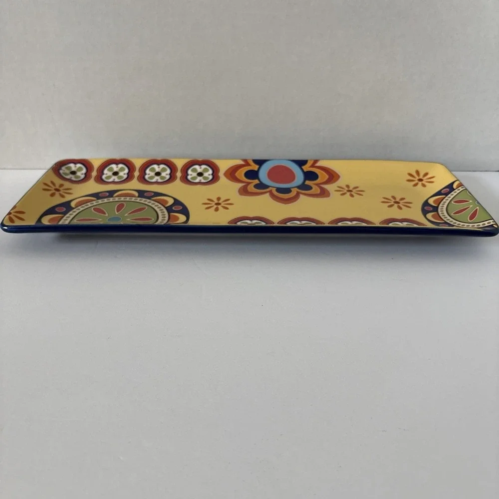 Bico Yellow Tunisian Serving Tray Ceramic 5.5 x 14